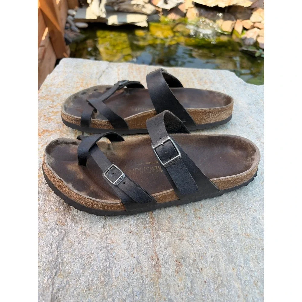 Birkenstock Mayari Black Birko-Flor Toe Loop Sandals Mens 8 L10 M8 EU 41